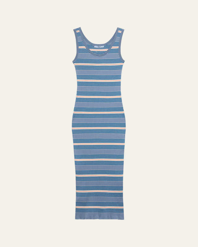 Striped Cotton Rib Midi Tank Dress